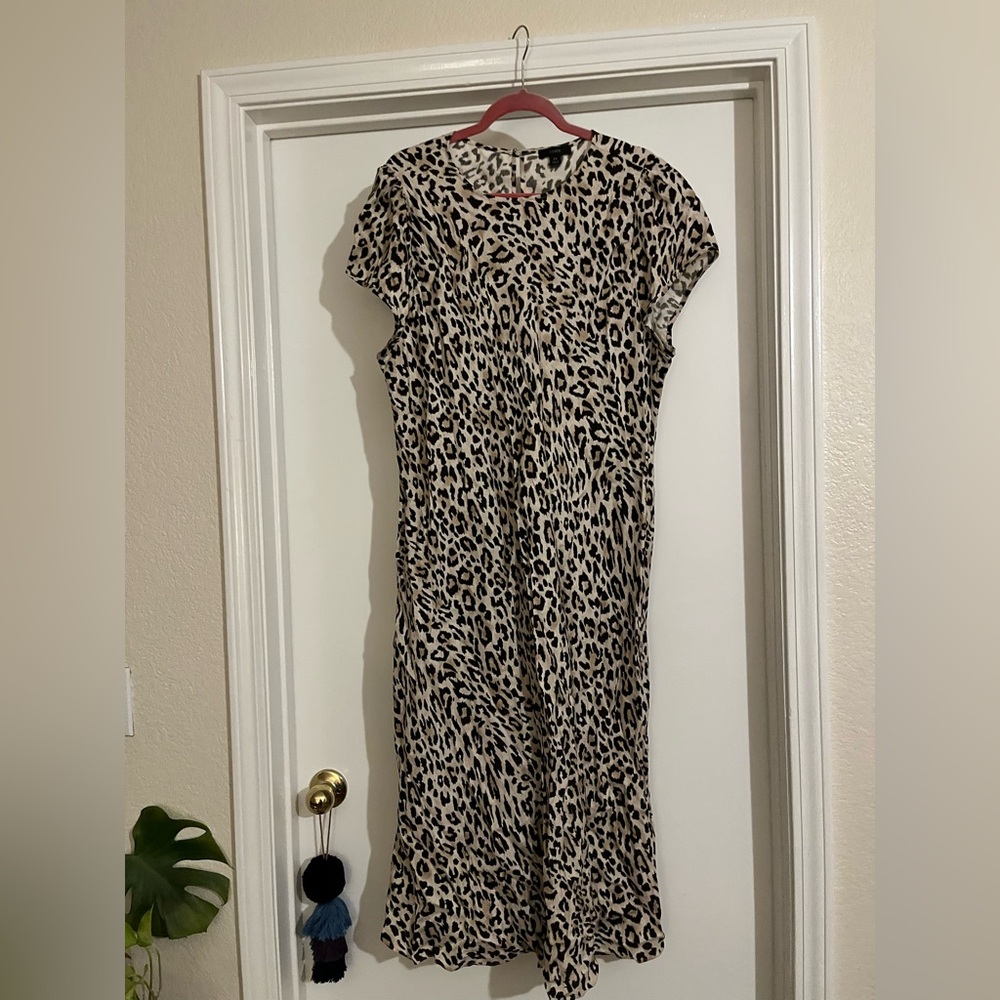 J crew cheetah print cupro dress size 24